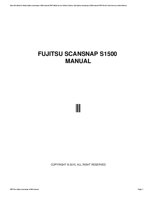 install scansnap s1500 without cd